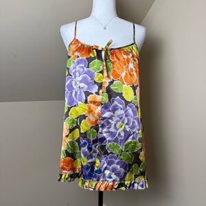 Vintage La Senza Floral‎ Satin Babydoll Top